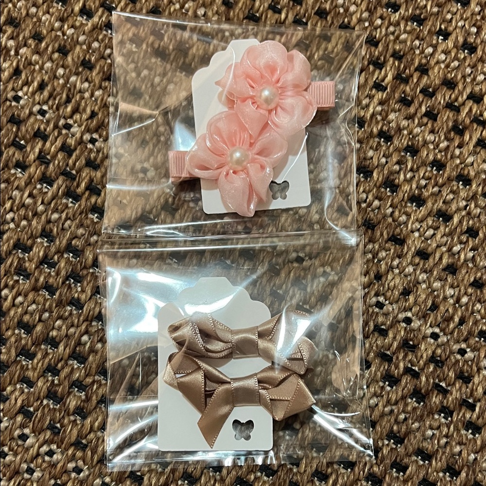 Charming Floral and Bow Hair Clips for Kids